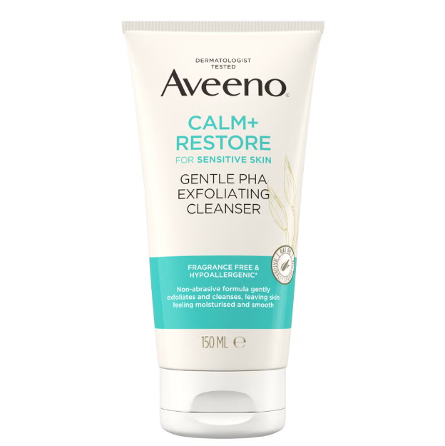 Aveeno Face Calm and Restore Gentle PHA Exfoliating Cleanser 150ml