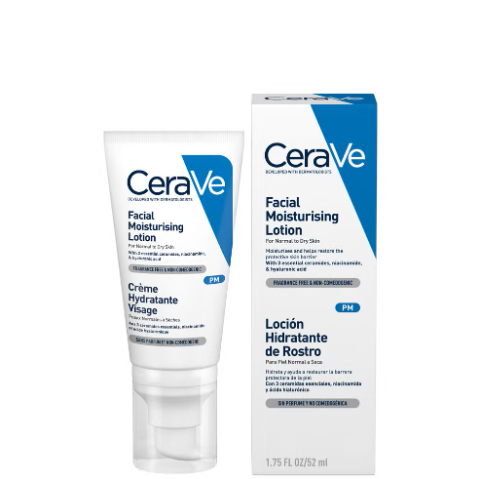 CeraVe PM Facial Moisturising Lotion with Ceramides for Normal to Dry Skin 52ml