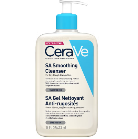 CeraVe SA Smoothing Cleanser with Salicylic Acid for Dry, Rough & Bumpy Skin 473ml